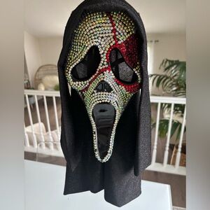 Iridescent Sparkling Bling Ghost Face Mask